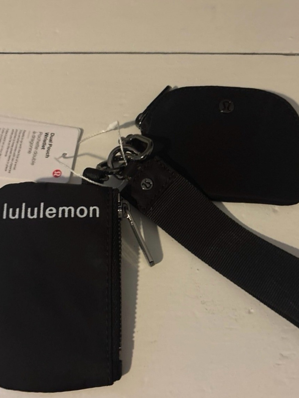 lululemon athletica Black Dual Pouch Wristlet Set
